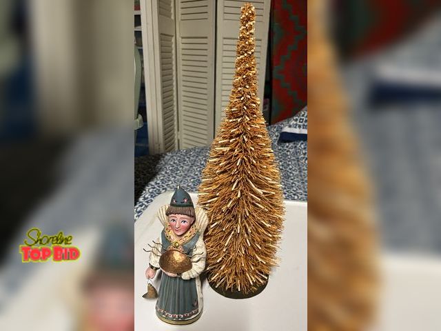 Lot 59-33506 - TREE AND ANGEL-'straw' fall colored tree and a limited edition (numbered) angel
