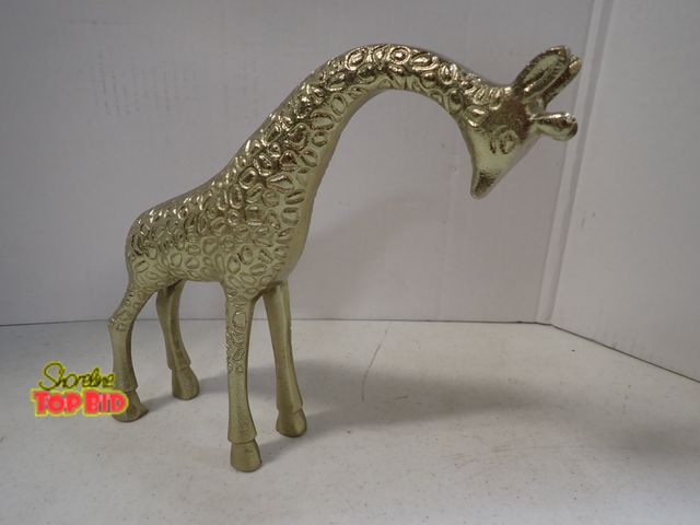 Lot 59-43506 - Decorative Textured Brass 10" Giraffe Figurine Statue