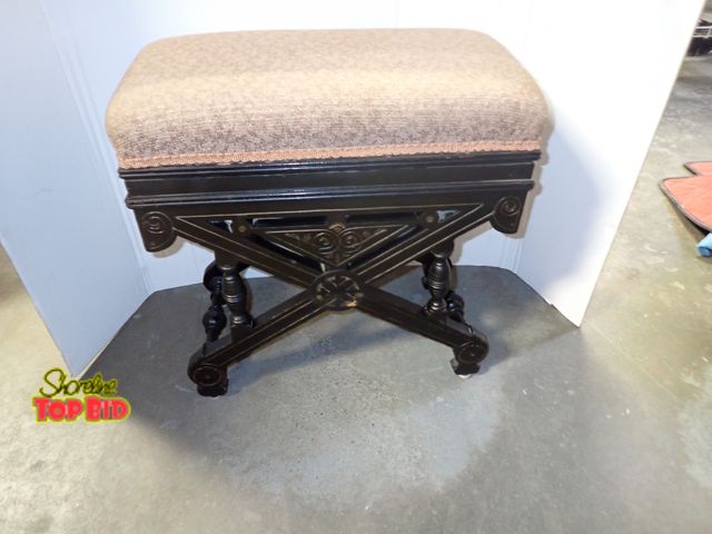 Lot 59-10046 - American Victorian Ebonized Piano Stool "The X-Tabouret"