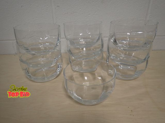 Lot 59-41343 - Set of 10 Glass Krosno Poland Bowls - No Chips or Cracks