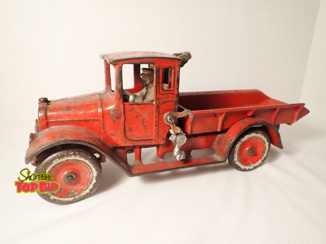 Lot 59-20074 - Antique 1920s Cast Iron International Harvester "Red Baby" Dump Truck by Arcade, Very Rare Find. Est...