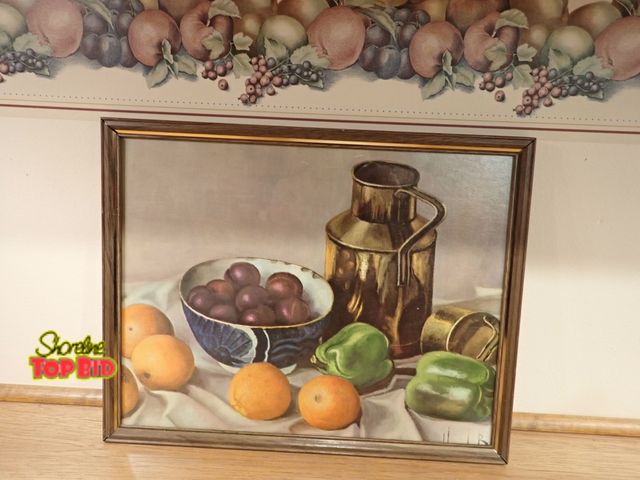 Lot 59-39907 - Vintage Henk Bos Still Life Print, Framed 11 1/4" x 13 1/4"