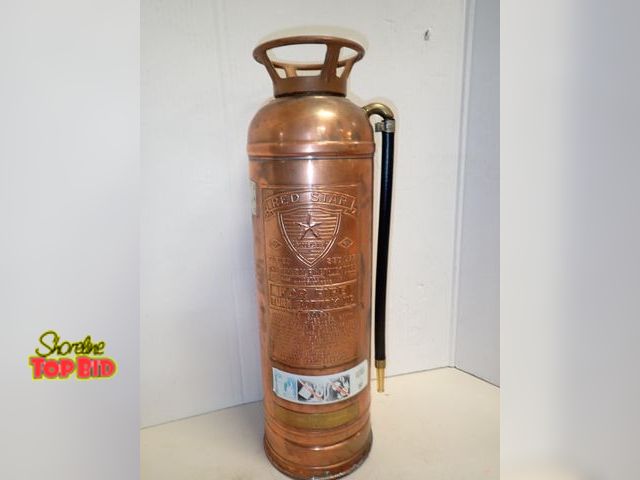 Lot 59-14253 - 1920s Red Star Model "303" Copper/Brass Fire Extinguisher