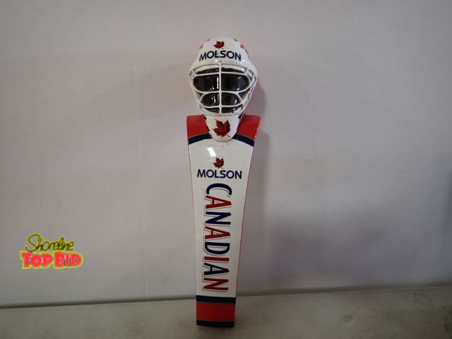 Lot 59-33397 - Collectible Molson Canadian Beer Tap Handle Shaped like an Ice Hockey Goalie Mask 11 1/2" tall