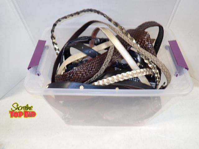 Lot 59-43414 - Tote Full of Designer Belts includes Coach Belt