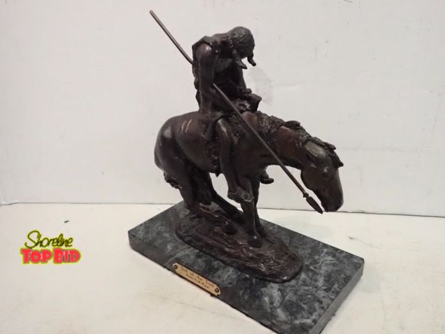 Lot 59-14455 - High Quality Bronze Sculpture by James Earle Fraser Titled "End of the Trail" on Marble Base with Br...