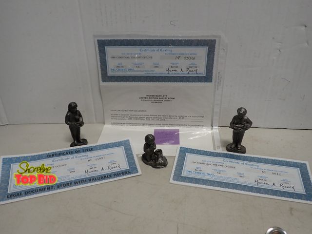 Lot 59-14595 - 3 Fine Pewter Sculptures with Certificate of Casting
