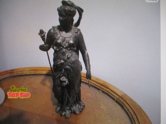 Lot 59-92002 - late 19th century figurine Athena Spelter a zinc alloy with dark brown colored patina 11 1/2 in. est...
