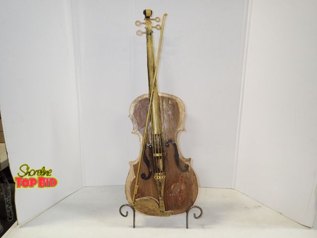 Lot 59-43177 - Wood And Metal Violin Wall Decor