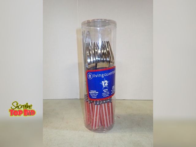 Lot 59-41473 - Living Quarters American flag stainless steal utensils service for 4