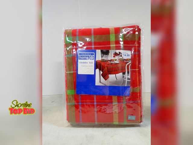 Lot 59-41481 - Holiday tablecloth 100% cotton 60" X 104" New old stock