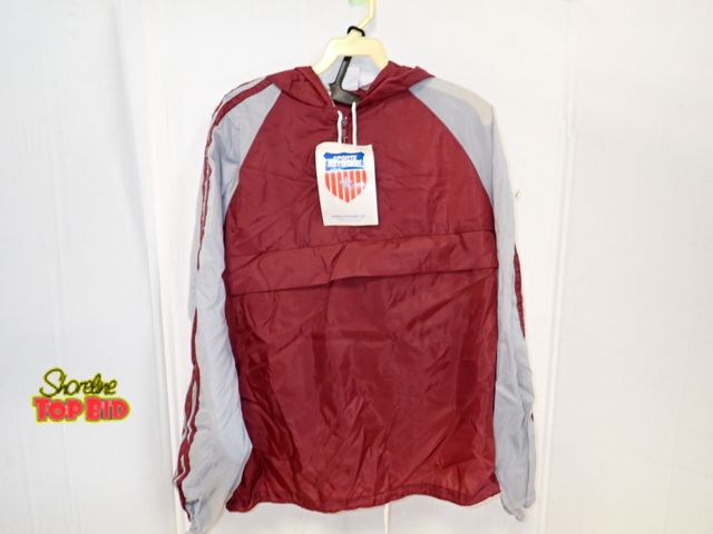 Lot 59-45154 - New Old Stock Vintage from 1980s - 1990s Sports Network 100% Nylon Windbreaker Track Suit Size Small