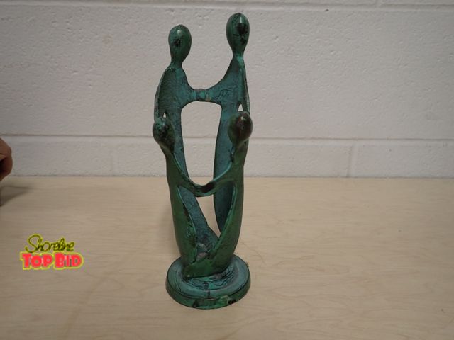 Lot 59-10492 - Mid-Century 70s Sculpture Family - in - Circle - Holding - Hands
