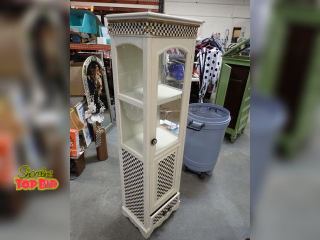 Lot 59-43218 - Display Cabinet W/ Checker Accents 64x18x44