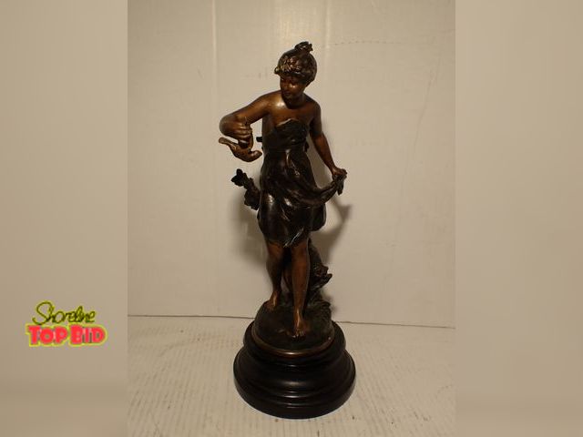 Lot 59-10154 - Antique French Spelter Sculpture 12" tall Foundry Mark