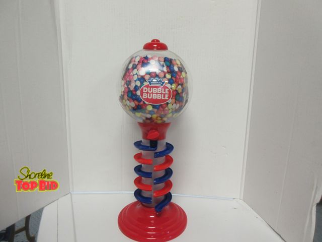 Lot 59-10439 - Dubble Bubble Spiral Tower Gumball Machine - Battery Operated - Original Packaging Sign Displaying P...