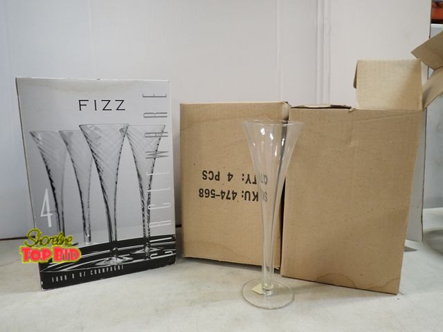 Lot 59-41895 - 12 Champagne glasses 8 from crate and barrel 4 from circleweare