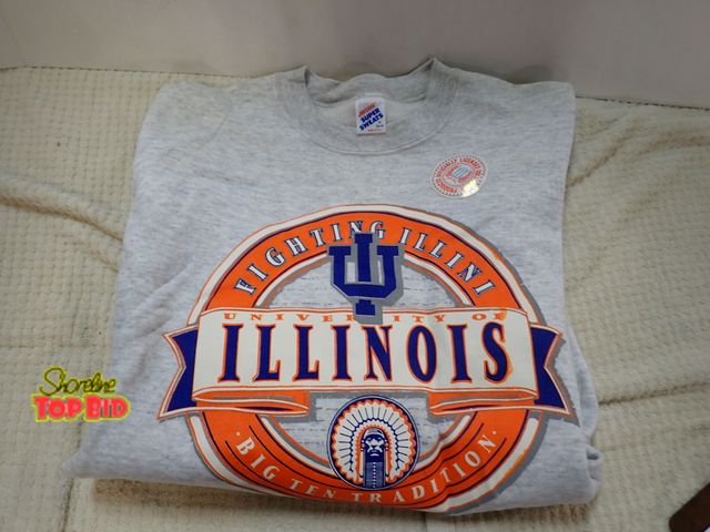 Lot 59-13131 - New Old Stock Vintage 1990s University of Illinois Fighting Illini Crewneck Sweatshirt - Size Medium...