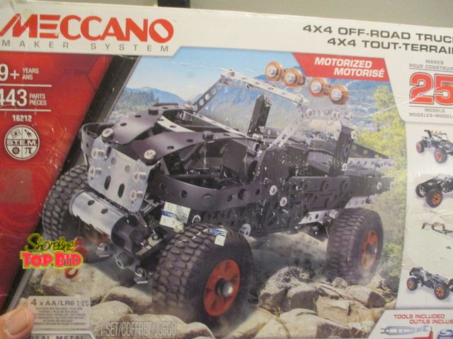 Lot 59-92032 - toy lot - Disney Legos - Meccano 4x4 off road looks complete but cannot be sure. mini storm launcher...