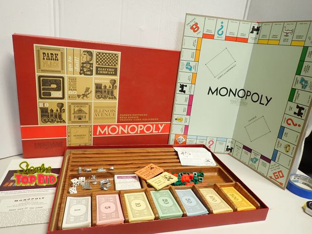 Lot 59-14242 - 1964 Red Box Monopoly by Parker Brothers - Box &amp; Game are in Exceptional Condition