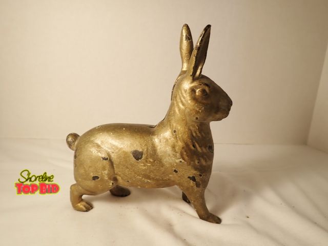 Lot 59-20053 - Antique Cast Iron Standing Rabbit Still Bank by A.C. Williams, 6 1/2" tall, 1908-1920s. Est. Value $...