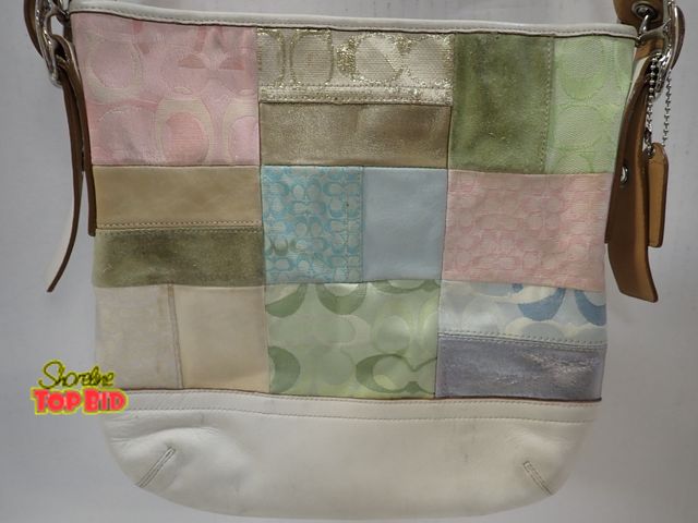 Lot 59-43270 - Authentic Coach Pastel Patchwork Crossbody Handbag, Needs Cleaning