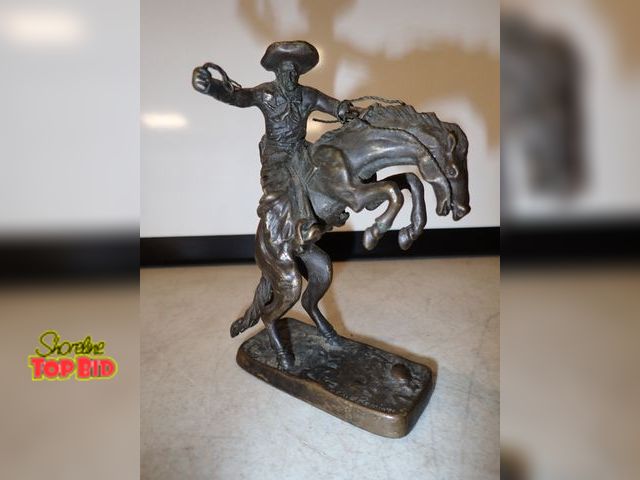 Lot 59-13012 - Vintage Bronze Bronco Buster Sculpture 5" tall