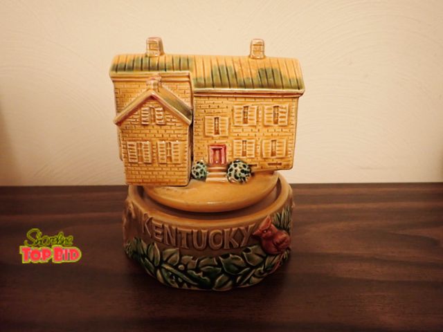 Lot 59-43217 - Vintage Ceramic My Old Kentucky Home Music Box, Stephen C. Foster