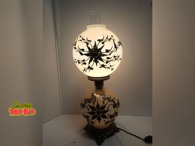 Lot 59-14027 - Victorian Gothic Double Globe Gone with the Wind Electric - Features Frosted/Opalescent Glass Body E...