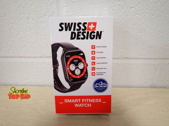 Lot 59-13069 - Smart Fitness Watch by Swiss Design - Instructions, charger included. Features sports modes, pulse m...