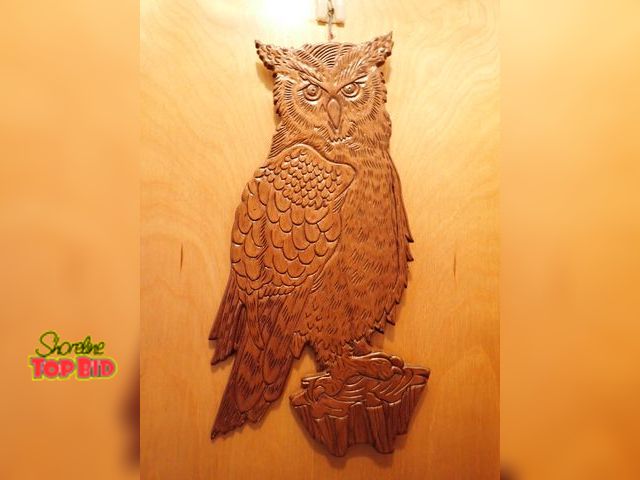 Lot 59-43529 - Vintage Mid-Century Cape Craft Carved Wood Owl Wall Hanging