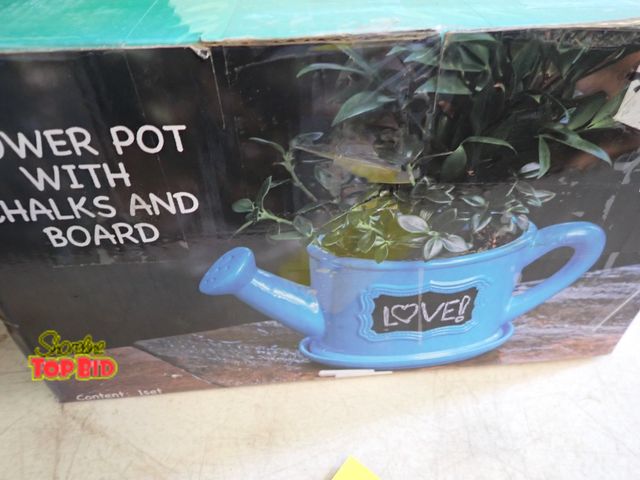 Lot 59-21097 - Flower Pot with Chalk and Board. Benefits YMCA Camp Pendalouan