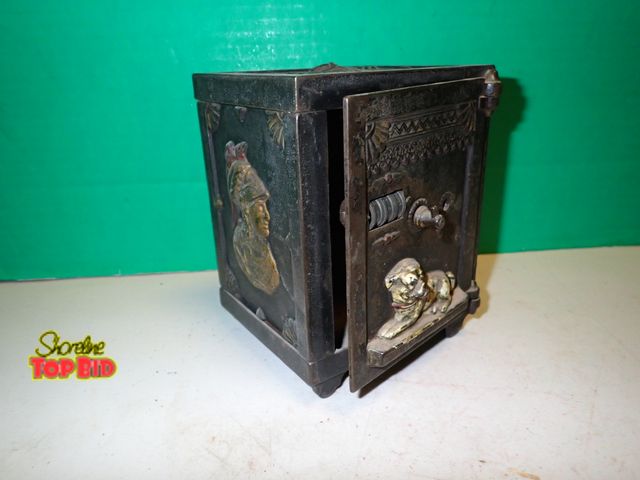 Lot 59-14128 - Ca. 1890 J.E. Stevens "Watchdog" Safe Mechanical Coin Bank