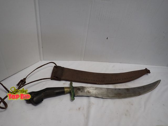 Lot 59-10408 - Hand Forged 1800s Filipino Visayan Cebu Pirates Sword with Original Leather Scabbard