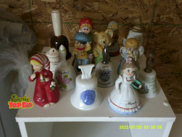 Lot 59-86022 - Bells  box of various ceramic/Glass bells