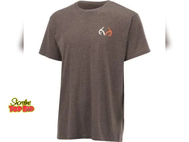Lot 59-74494 - New Realtree Outfitters Men's Orange 8 pt Antler Logo Shirt Size Large