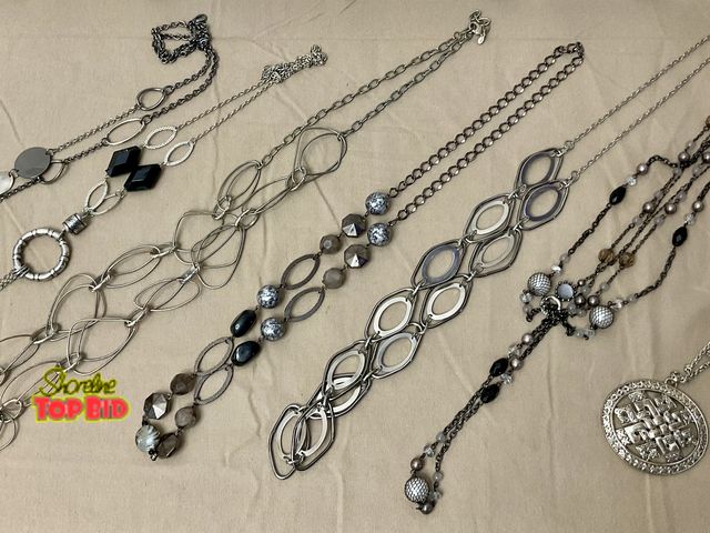 Lot 59-83038 - Lot of 7 longer length necklaces- all in very good condition with no issues.