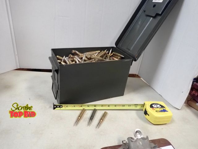 Lot 59-41351 - 1 Large Military Ammo Box full of Bullets, Box is Labeled 8mm Mixed ?? Not Sure That's Right