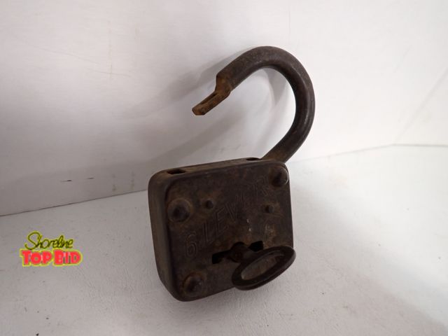 Lot 59-10305 - 1920s Antique "6 Lever" Padlock with Key, Working