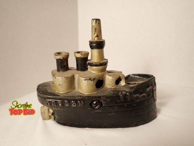 Lot 59-21004 - Antique "Oregon" Battleship Cast Iron Still Bank by J. &amp; E. Stevens Co., late 1890s or early 190...