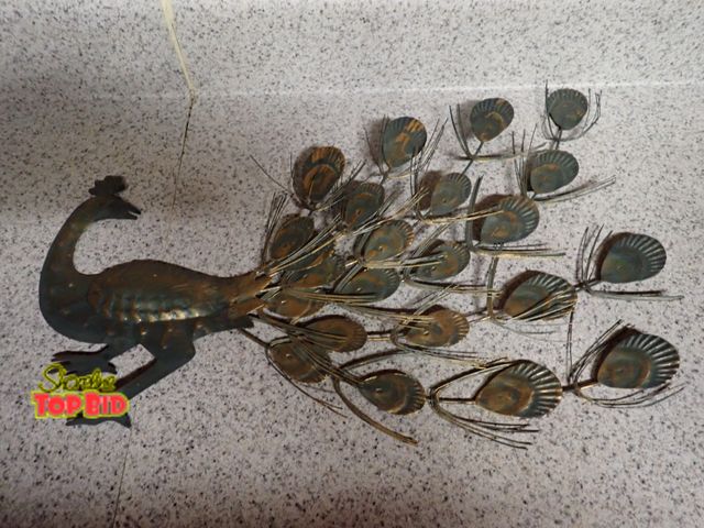 Lot 59-43281 - Mid-Century Metal Peacock Wall Hanging 18"