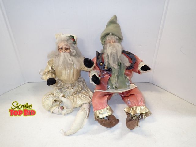 Lot 59-43579 - 2 Christmas Elf Fairy Santa Figurines/Dolls