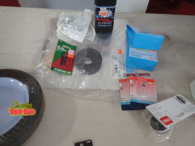 Lot 59-21180 - Large Box. Misc. Hardware and Light Bulbs. Benefits YMCA Camp Pendalouan