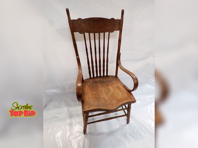 Lot 59-14673 - Ca. 1890 Turned Spindle Back, Bentwood Arm Chair, Oak or Ash Wood Construction