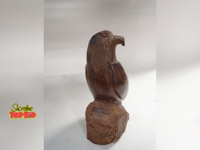 Lot 59-14192 - Hand Carved Iron Wood Eagle 9 1/2" tall
