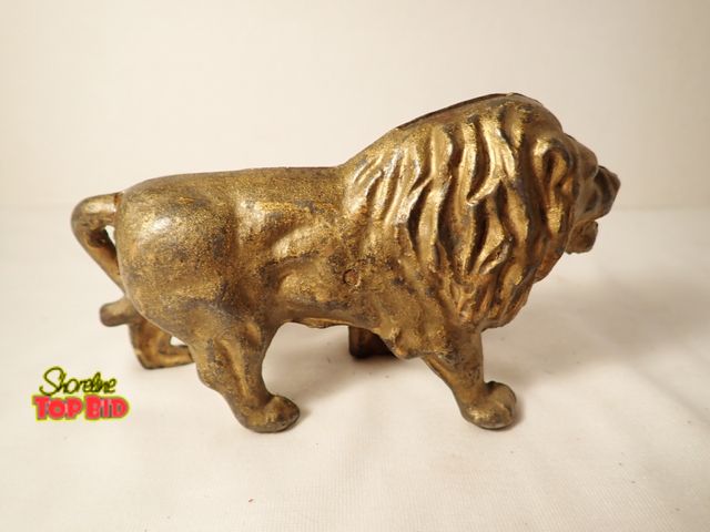Lot 59-20065 - Cast Iron Lion Still Bank by A.C. Williams circa 1905 to 1930s. Est. Value $35 - $75+