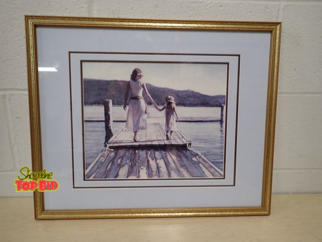 Lot 59-45032 - Framed Art Print appears to be Time with Mom 17" tall x 21" wide