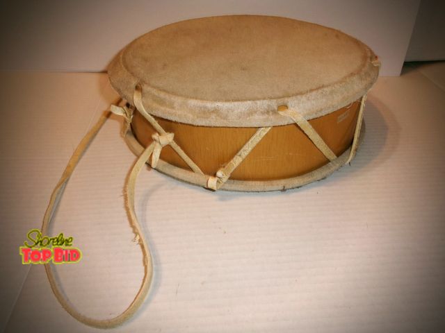 Lot 59-74454 - Vintage style Tinya Animal Skin 2 Sided Drum 10" diameter