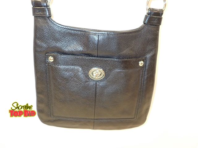 Lot 59-43258 - Coach Black Penelope Pebbled Leather Crossbody Handbag - Authentic, Needs Cleaning