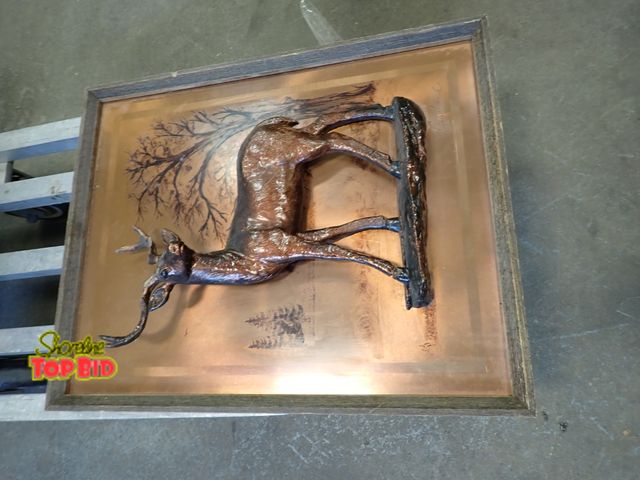 Lot 59-41054 - 3D Wall Art with Copper Inlay Back 25" x 20", Signed by Artist